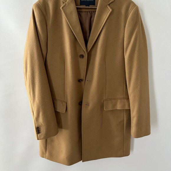 Tan Banana Republic Men's Medium Wool Blend Jacket - Picture 3 of 12